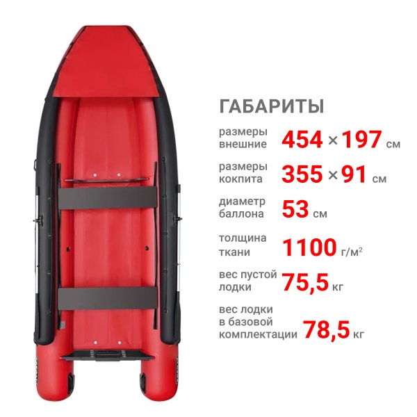 450 фм джет/л/с Лодка (красный 12373)